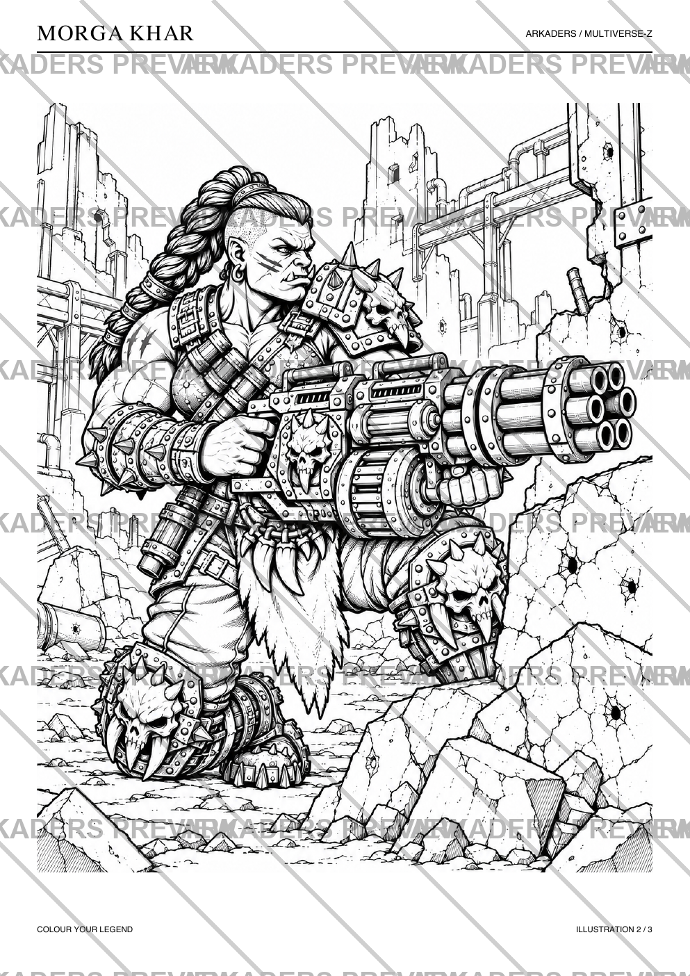 Morga Khar Coloring Character Sheet — protected preview page 4