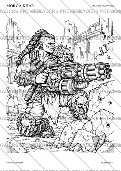 Morga Khar Coloring Character Sheet — protected preview page 4