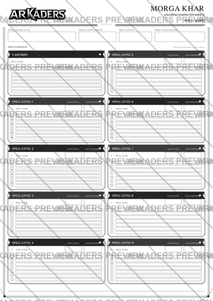 Morga Khar Coloring Character Sheet — protected preview page 5