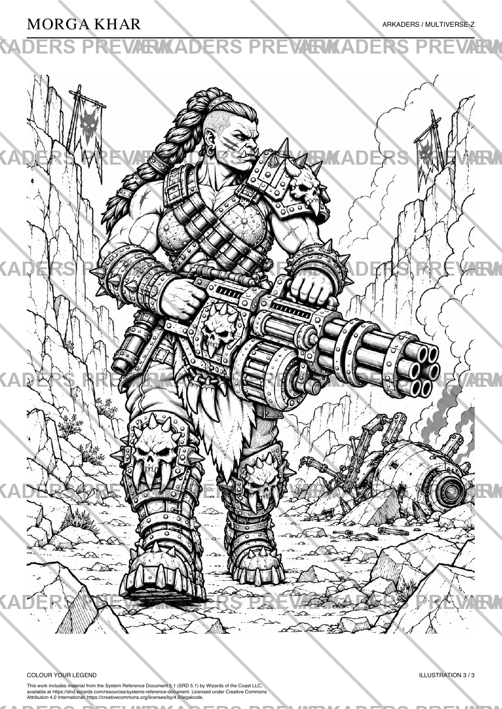 Morga Khar Coloring Character Sheet — protected preview page 6