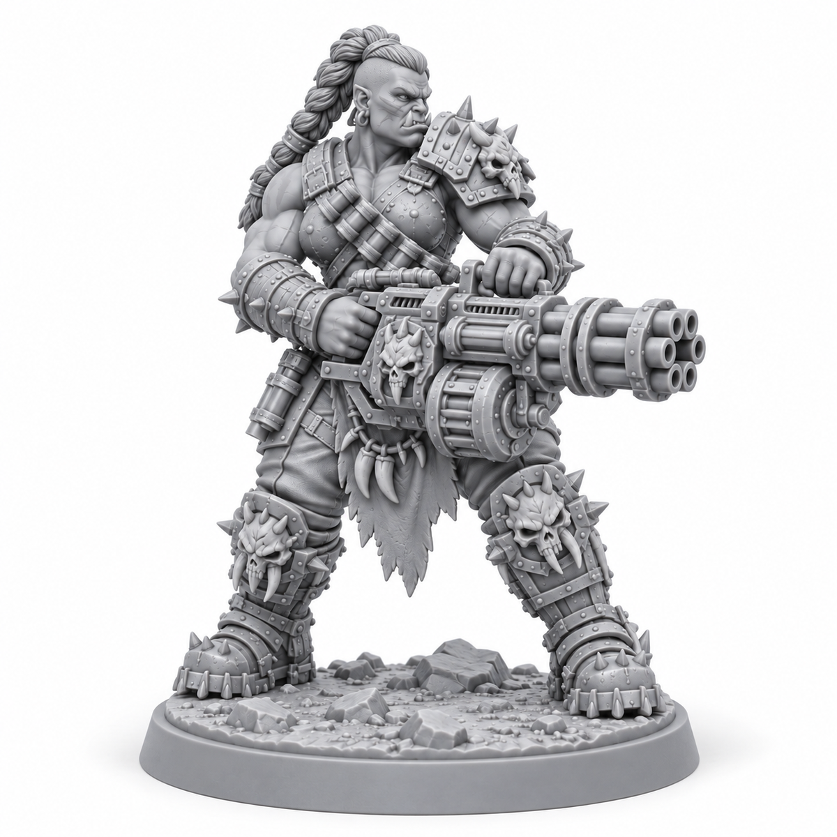 Morga Khar Bloodline Gunner — grey resin miniature