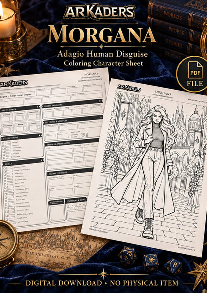 Morgana Adagio Human Disguise Coloring Character Sheet — image 1 of 12