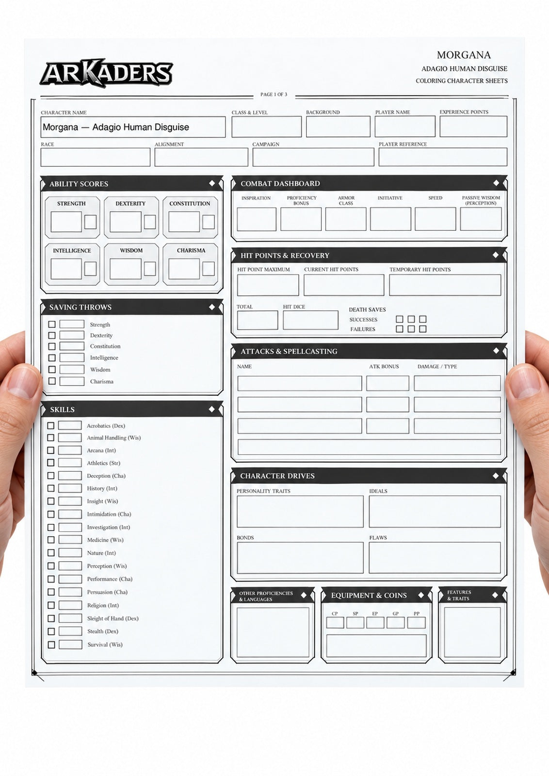 Morgana Adagio Human Disguise Coloring Character Sheet — image 2 of 12