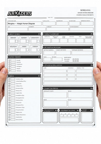 Morgana Adagio Human Disguise Coloring Character Sheet — image 2 of 12