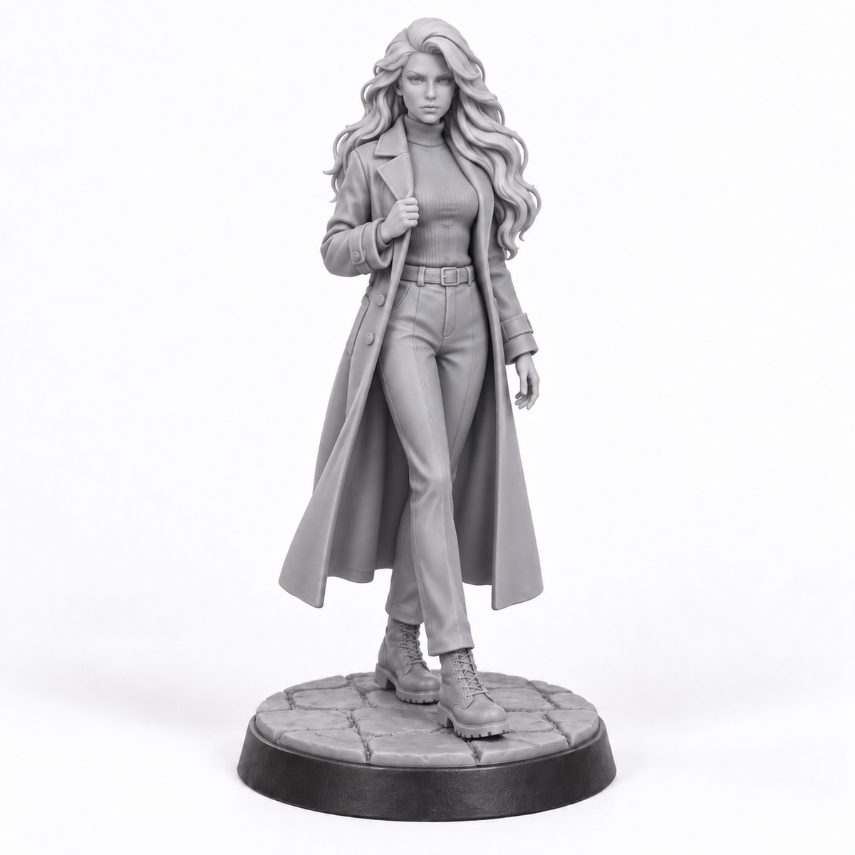 Slender Morgana in human disguise — unpainted grey resin