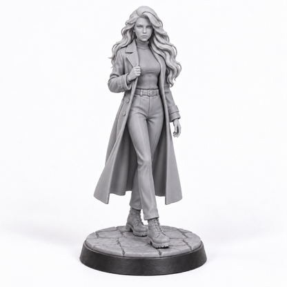 Slender Morgana in human disguise — unpainted grey resin