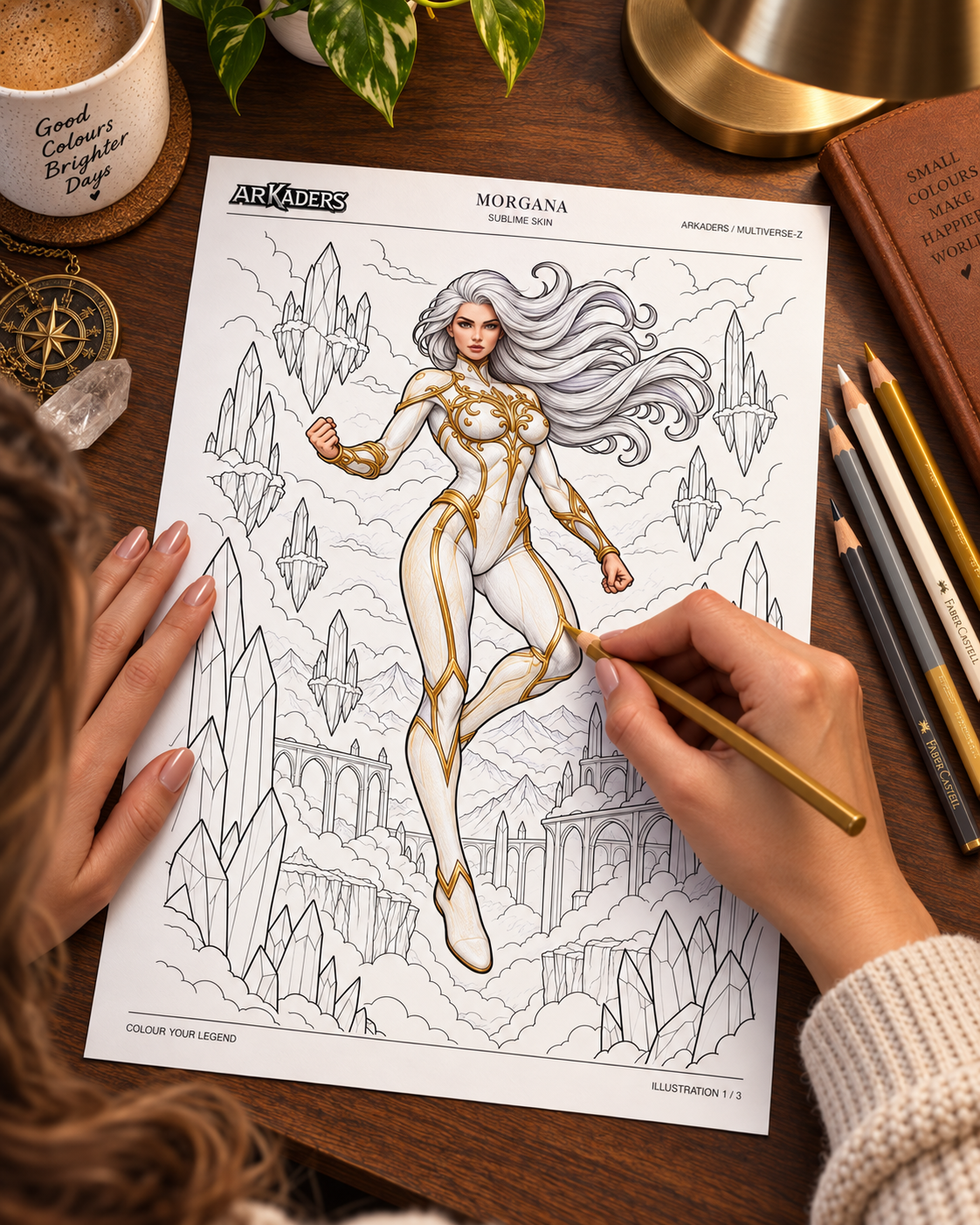 Morgana — Sublime Skin Coloring Character Sheet — Fillable & Printable PDF — colouring with official lore colours