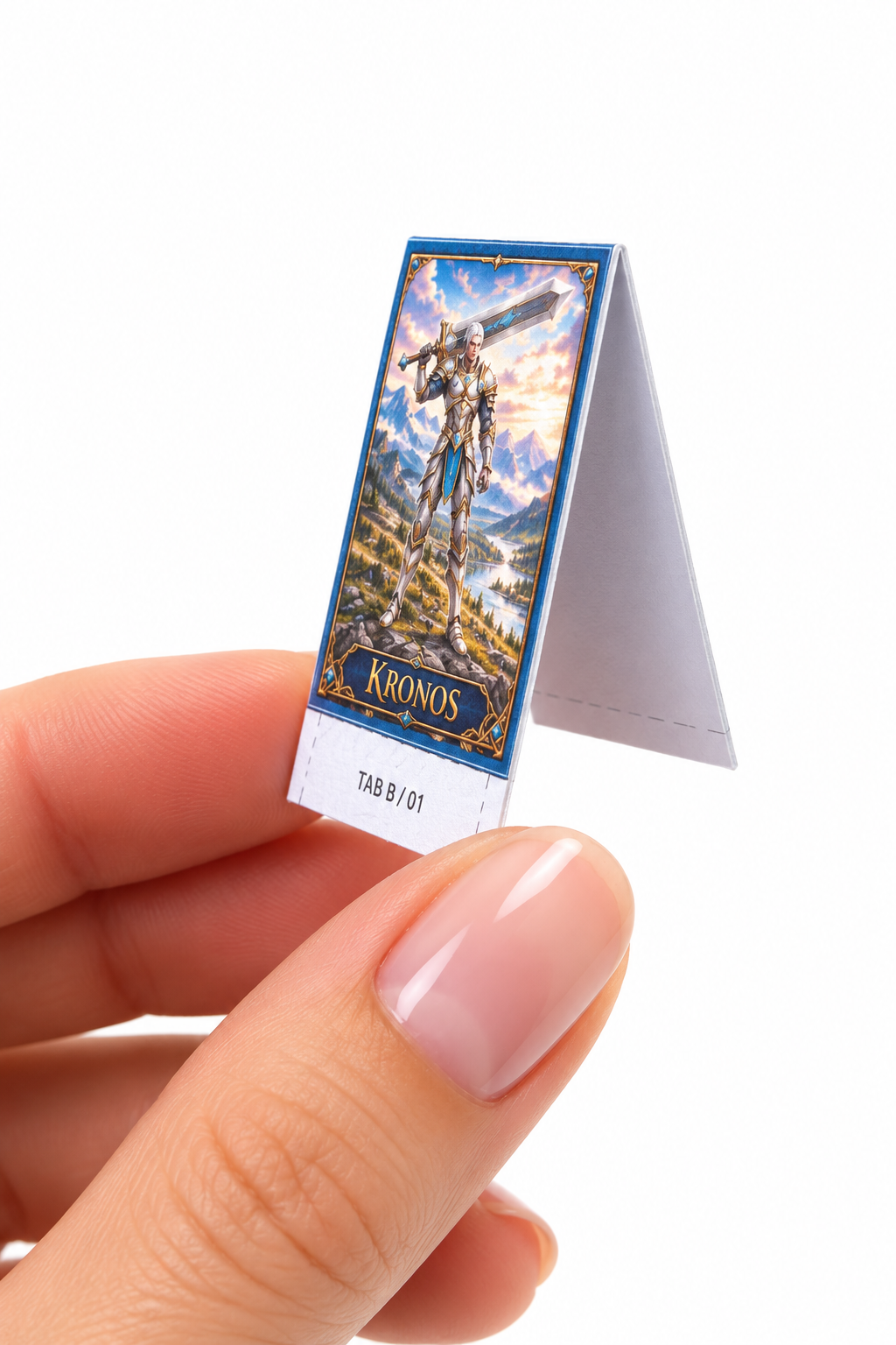 Step 3: fold the strip in half with the artwork facing outward