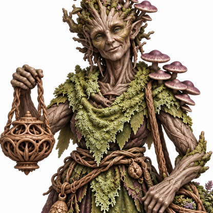 myrra Treebas druid — painted colour reference, detail