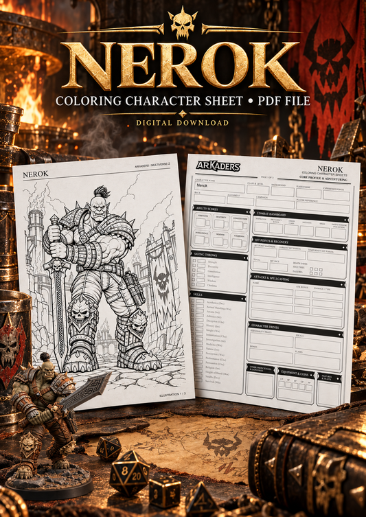 Nerok Coloring Character Sheet — cover
