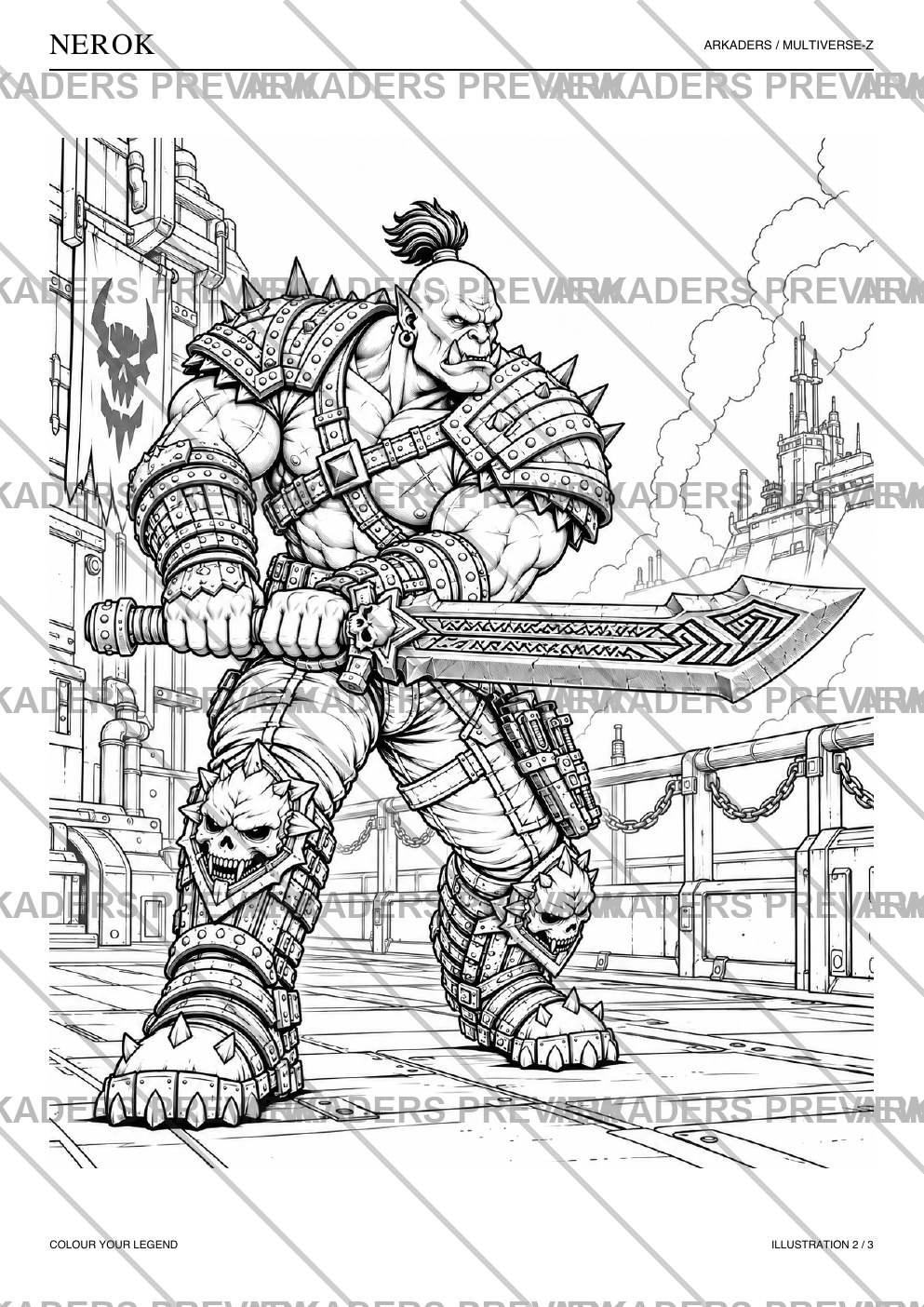 Nerok Coloring Character Sheet — protected preview page 4