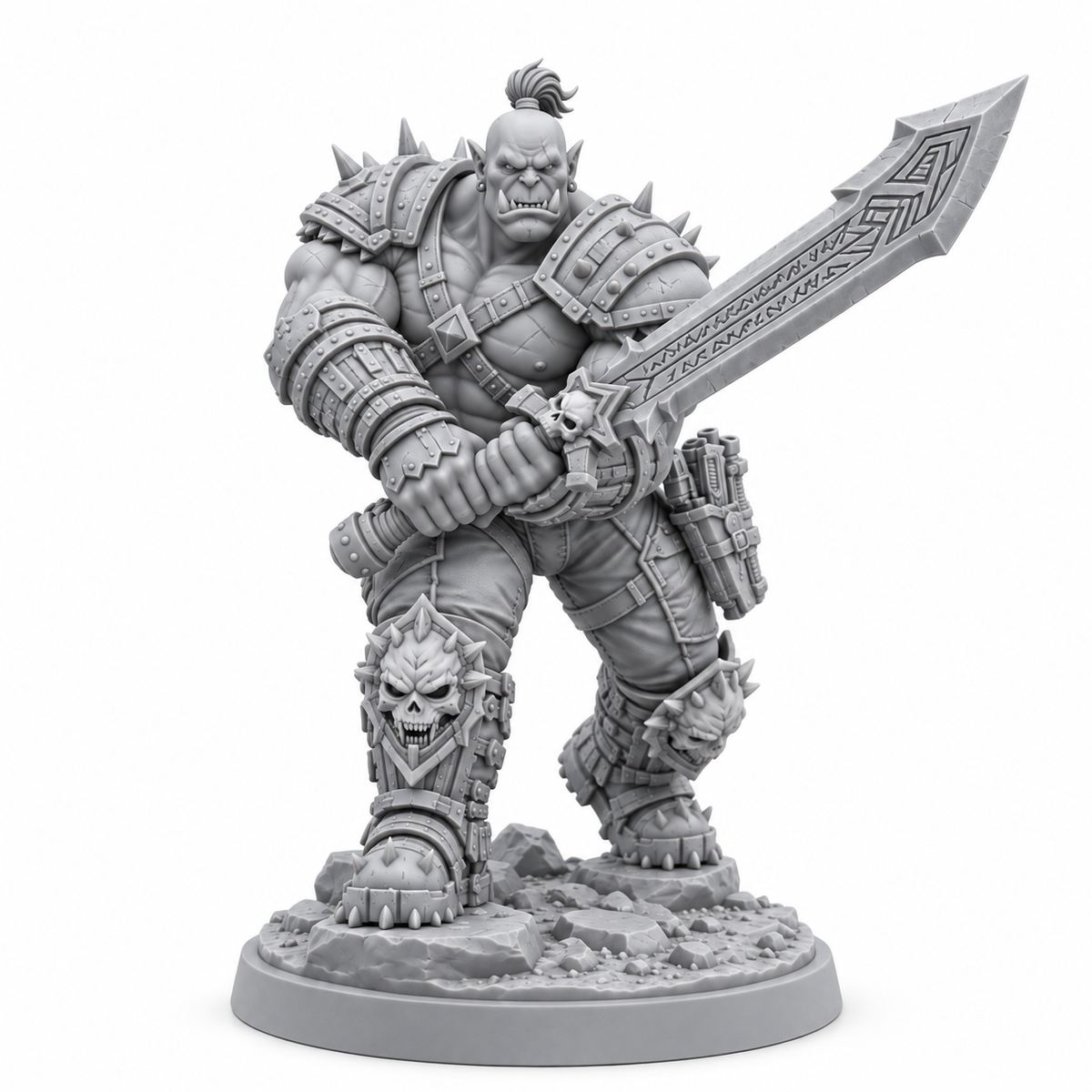 Nerok Red-State Warden — bundle-exclusive grey resin miniature