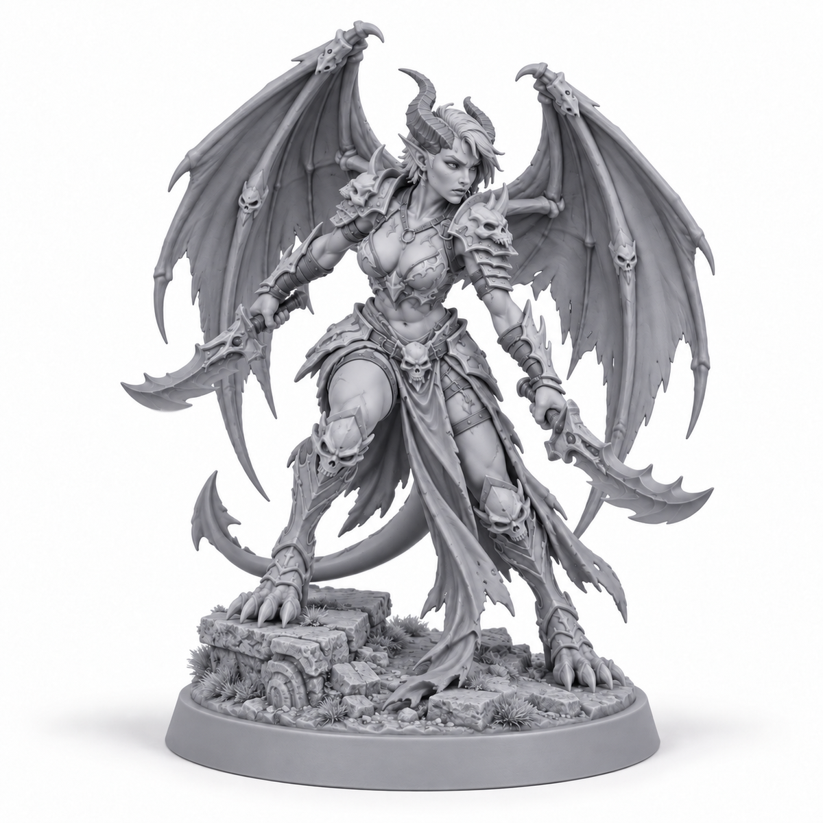 Nyssara Khel grey resin miniature