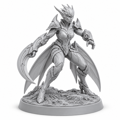 Nyssara Vex Vibration Stalker — grey resin miniature