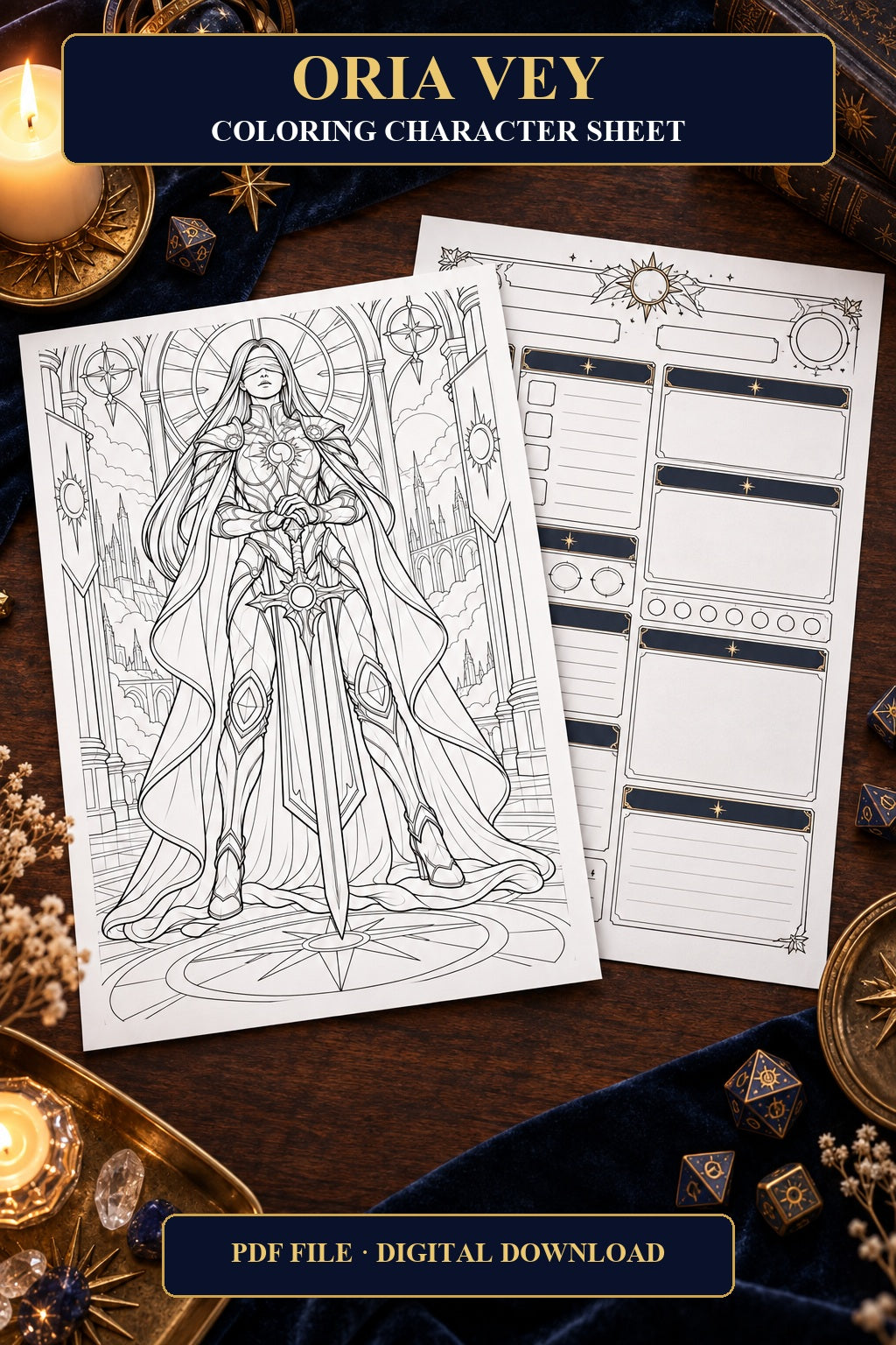 Oria Vey Coloring Character Sheet 1