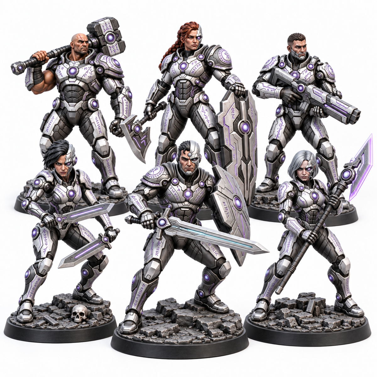The Reconstructed Six of Asterion painted miniatures