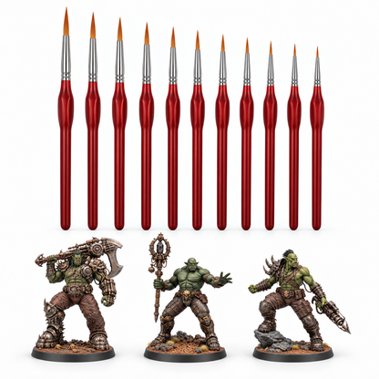11 detail brushes with Vorgash, Urzhek and Zhurrek painted miniature references