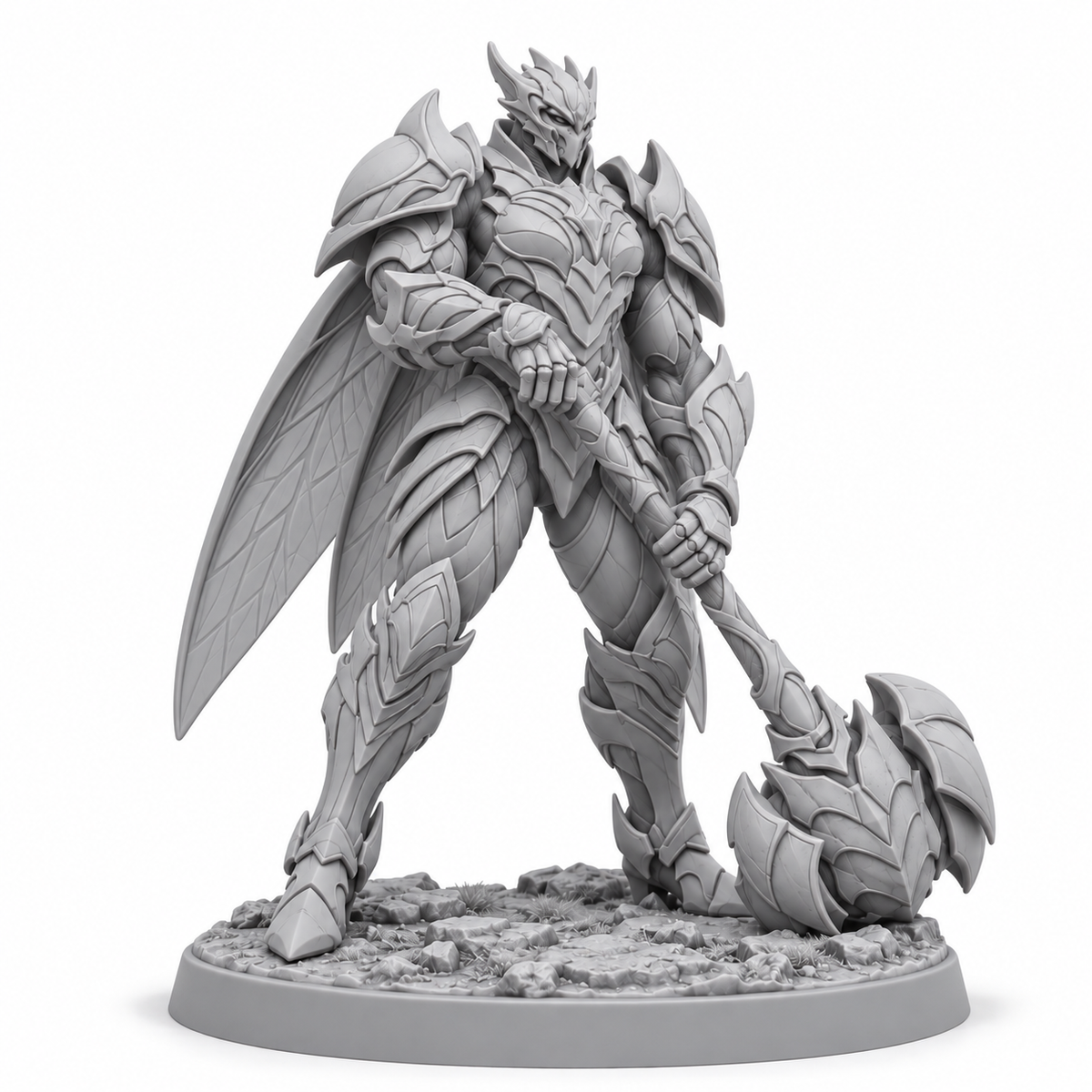 Orryx Thane Carapace Breaker — grey resin miniature