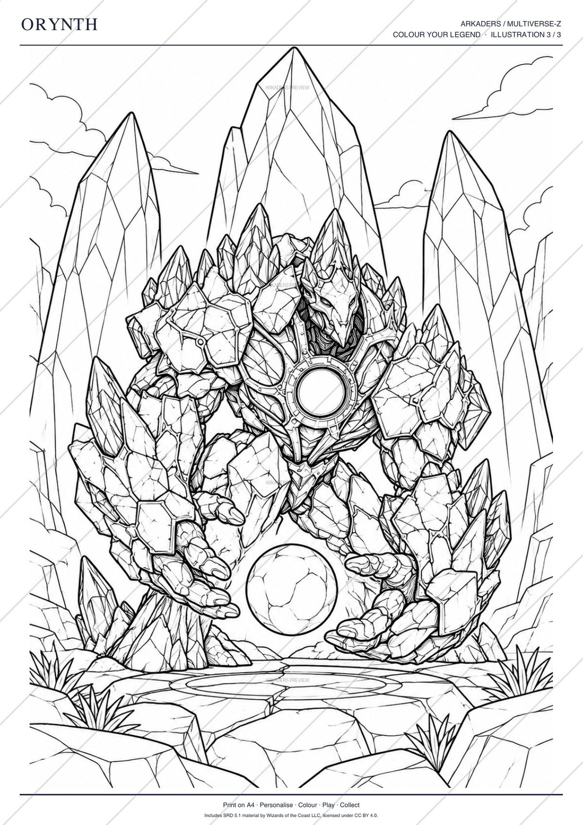 Orynth Coloring Character Sheet 12