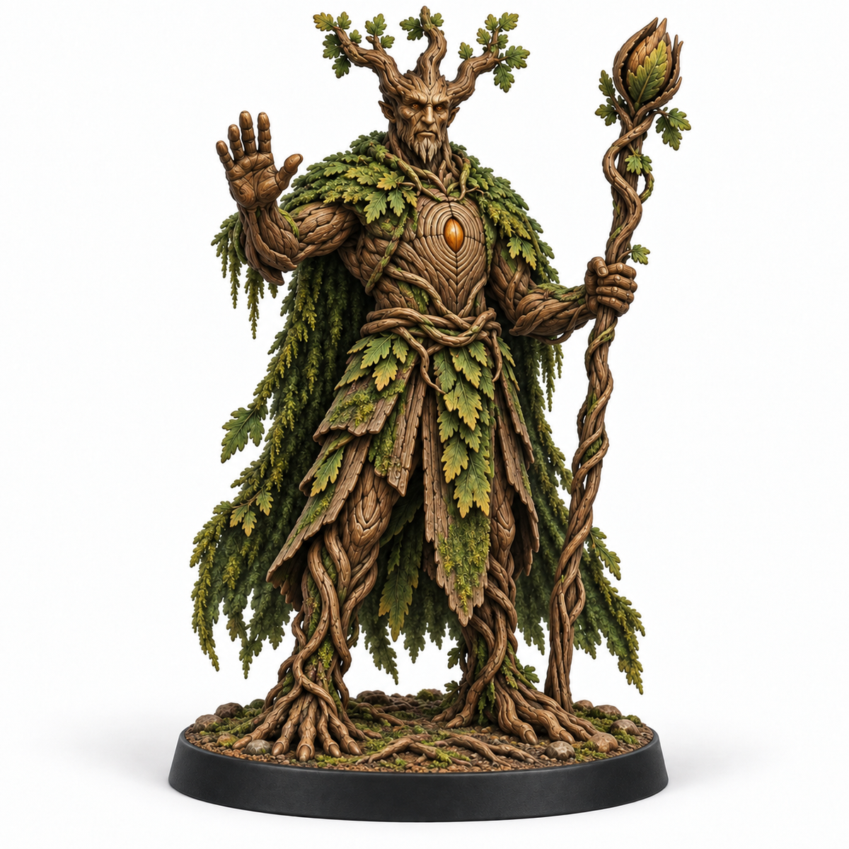 planticus Treebas druid miniature concept — painted front view