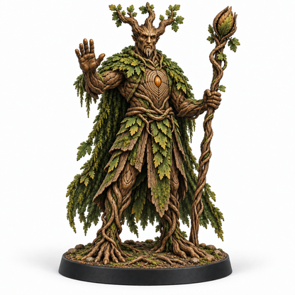 planticus Treebas druid miniature concept — painted front view