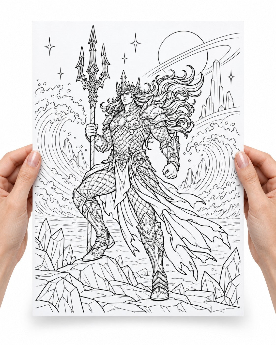 Poseidon Coloring Character Sheet 3