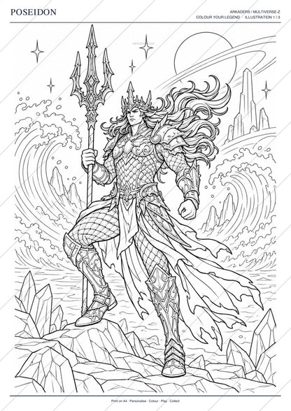 Poseidon Coloring Character Sheet 8