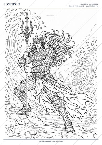 Poseidon Coloring Character Sheet 10