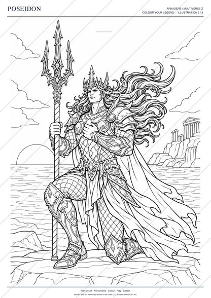 Poseidon Coloring Character Sheet 12