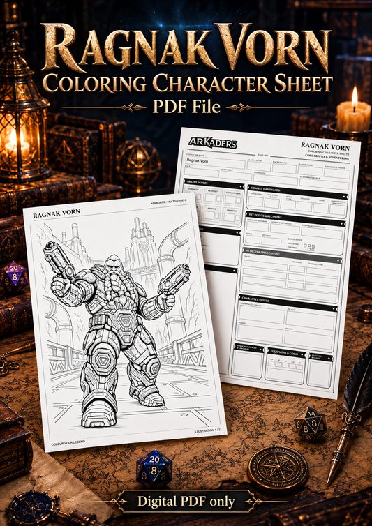 Ragnak Vorn Coloring Character Sheet — cover