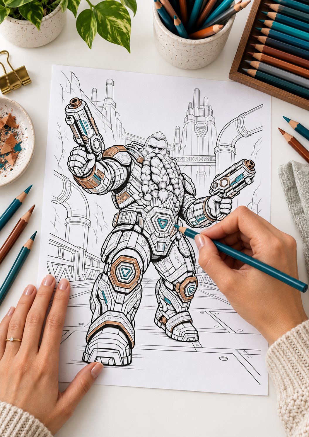 Ragnak Vorn Coloring Character Sheet — coloring setup