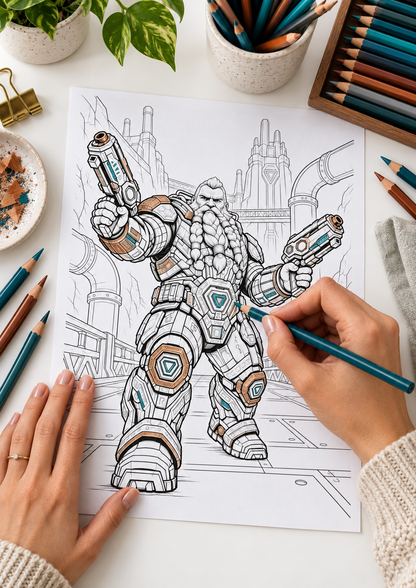Ragnak Vorn Coloring Character Sheet — coloring setup