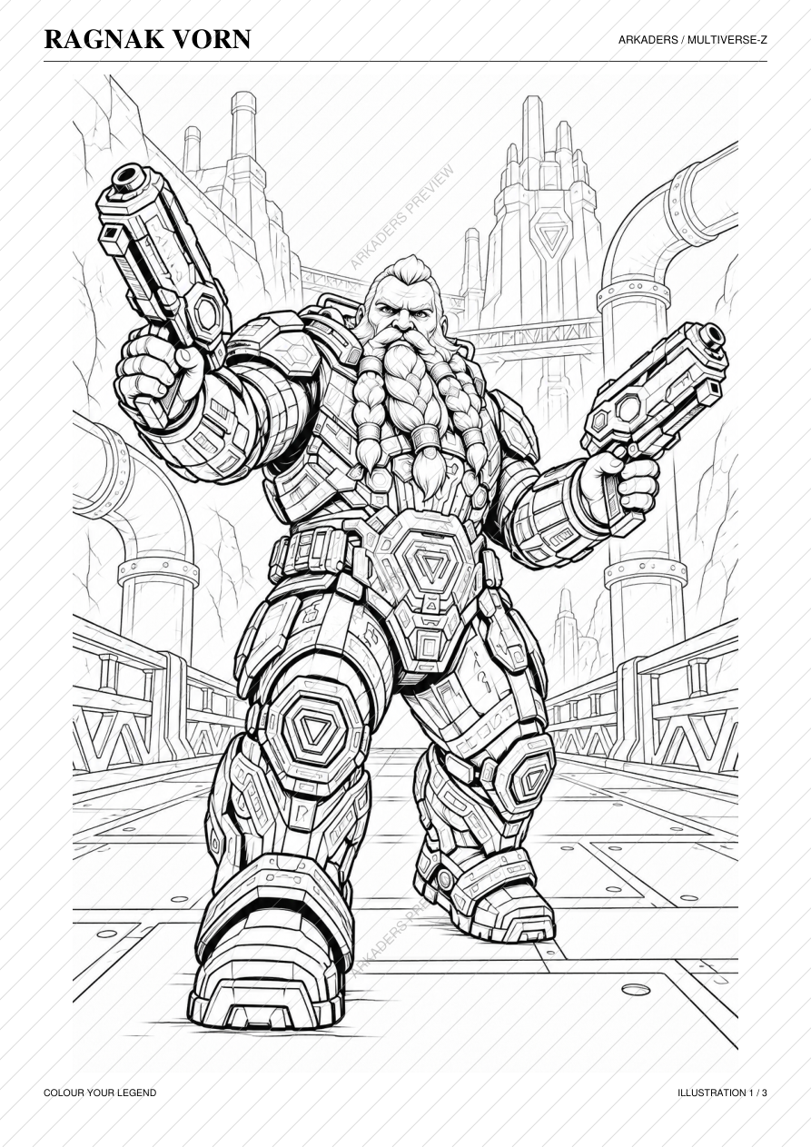 Ragnak Vorn Coloring Character Sheet — protected preview page 2