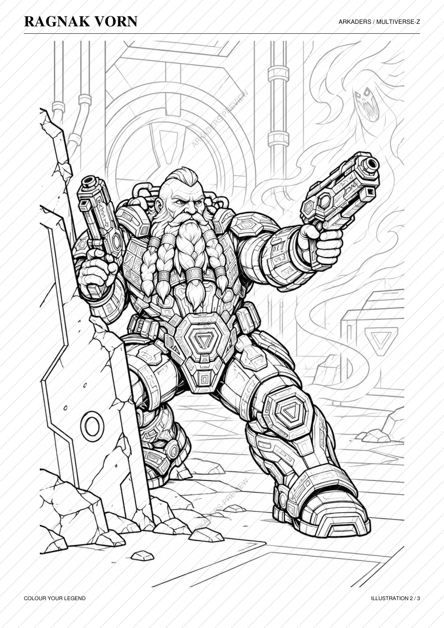 Ragnak Vorn Coloring Character Sheet — protected preview page 4