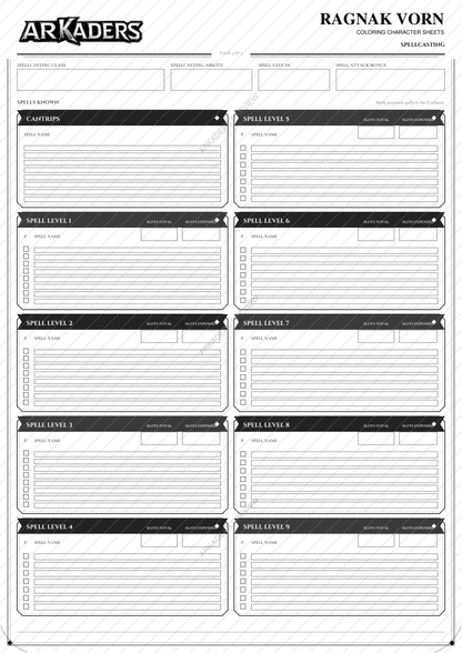 Ragnak Vorn Coloring Character Sheet — protected preview page 5