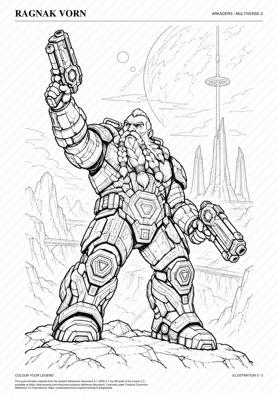 Ragnak Vorn Coloring Character Sheet — protected preview page 6