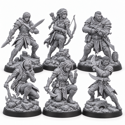 Raven Varo's Silent Refuge grey resin six-miniature squad