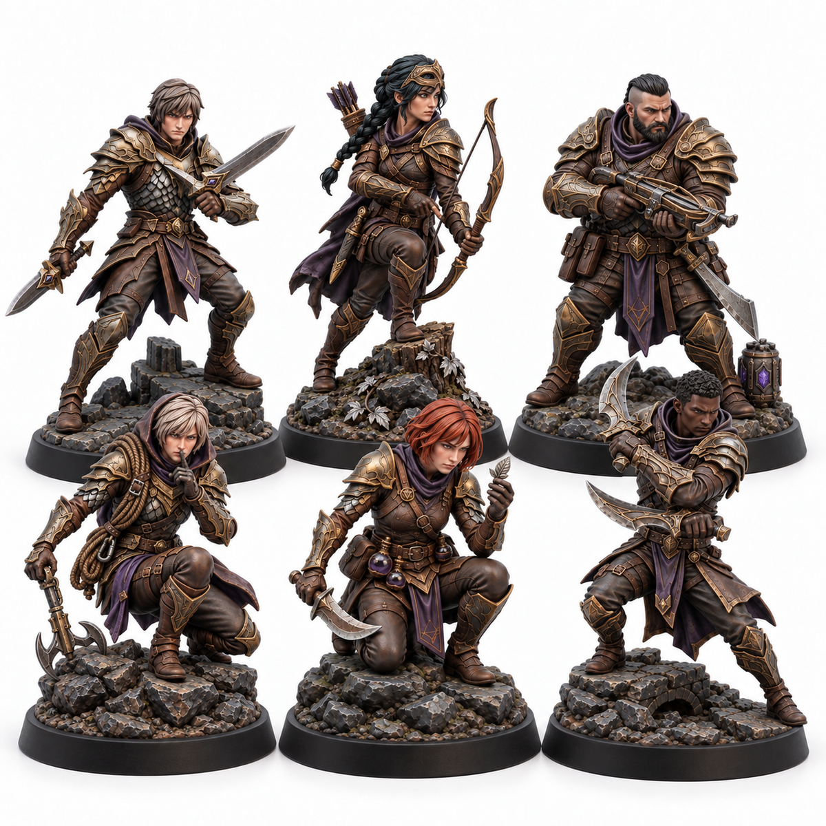 Raven Varo's Silent Refuge painted six-miniature squad