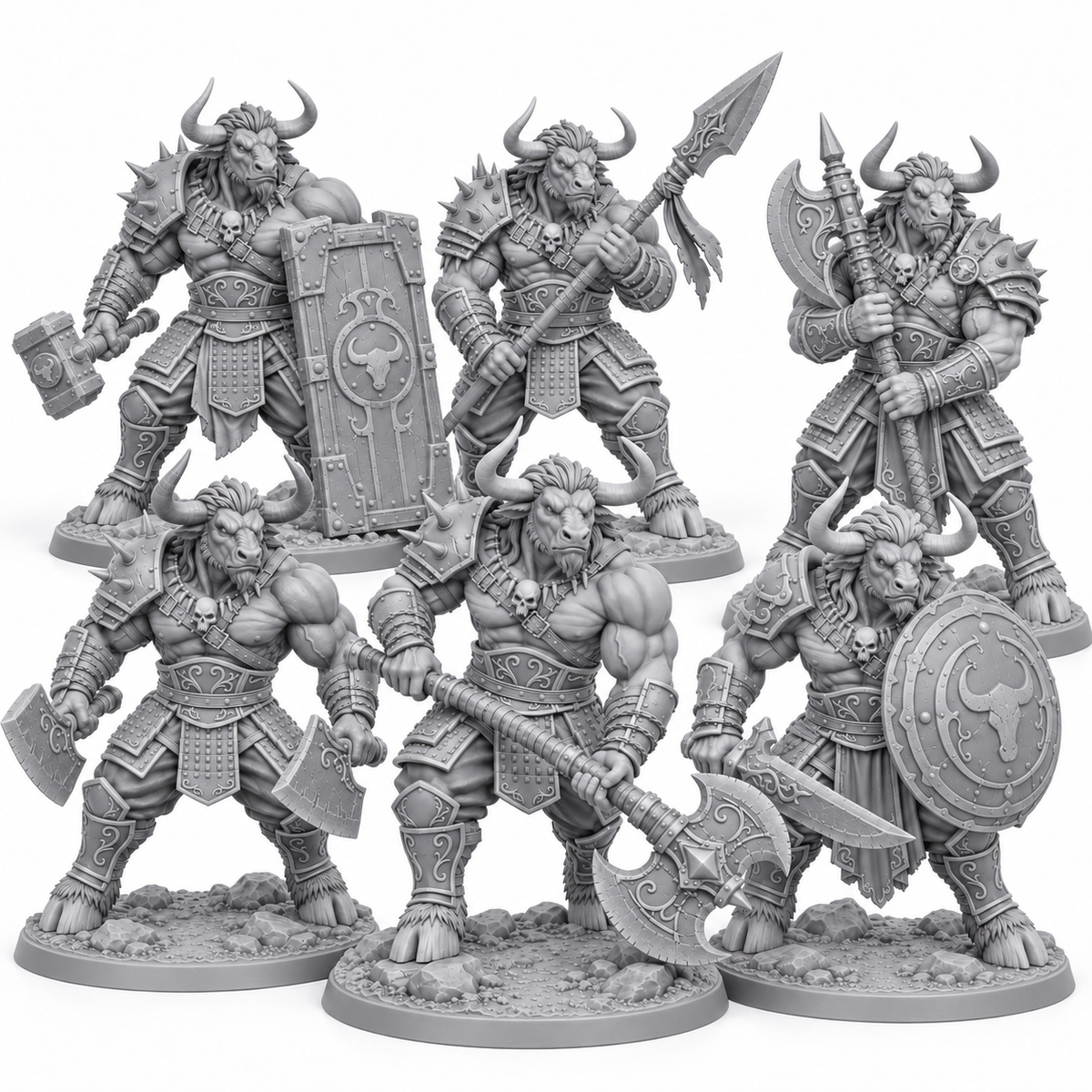 Rokoso's Last War Host — six unpainted grey resin miniatures