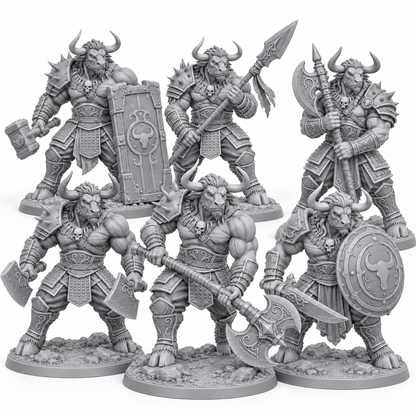 Rokoso's Last War Host — six unpainted grey resin miniatures