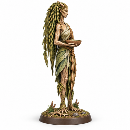 Salix Reedwhisper — painted willow druid miniature reference, side