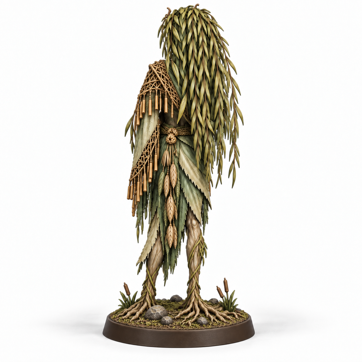 Salix Reedwhisper — painted willow druid miniature reference, back