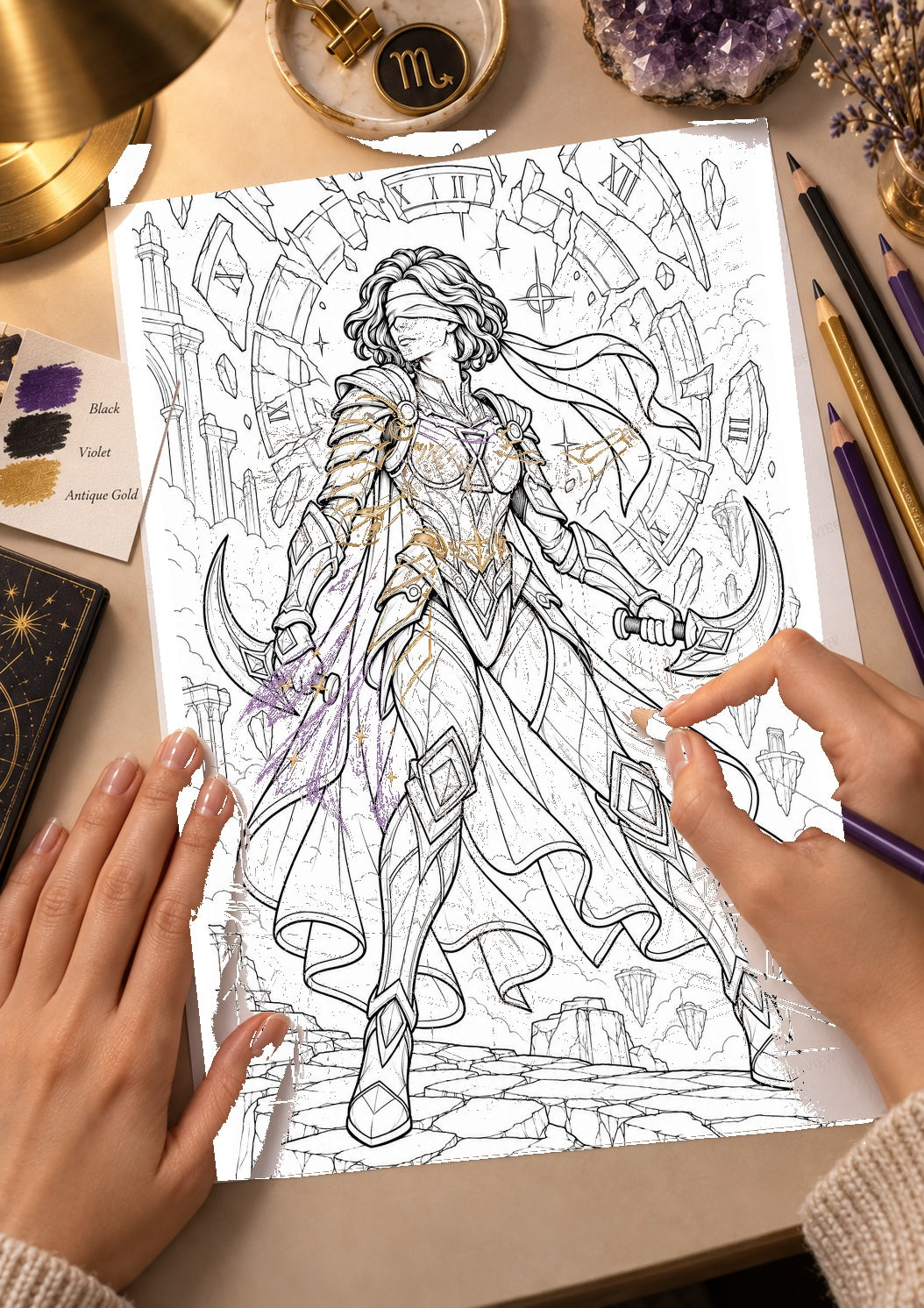 Serathiel Coloring Character Sheet 5