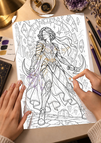 Serathiel Coloring Character Sheet 5