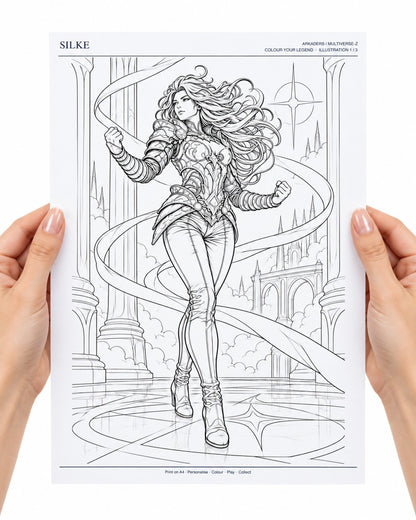 Silke Coloring Character Sheet 3