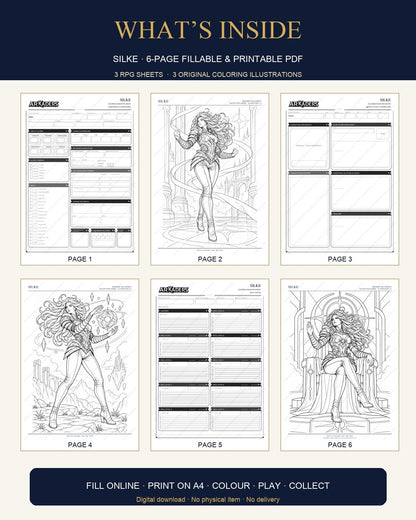 Silke Coloring Character Sheet 6