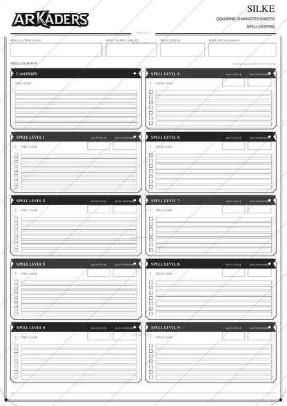 Silke Coloring Character Sheet 11