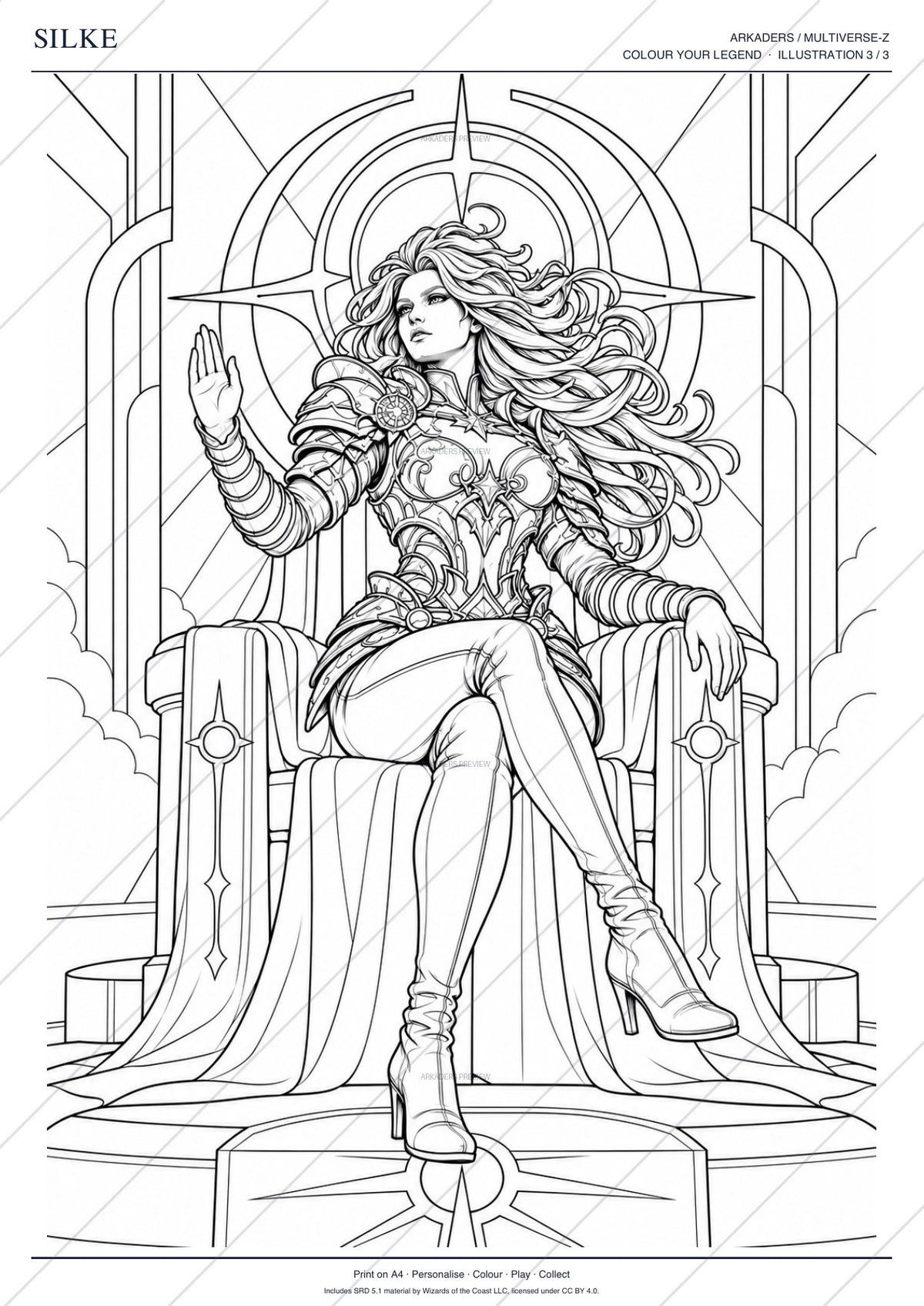 Silke Coloring Character Sheet 12
