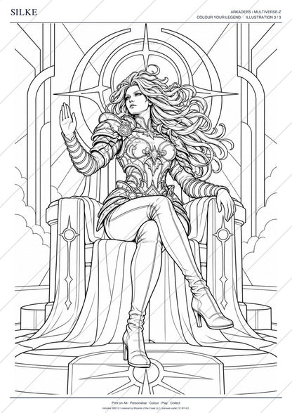 Silke Coloring Character Sheet page 6 preview