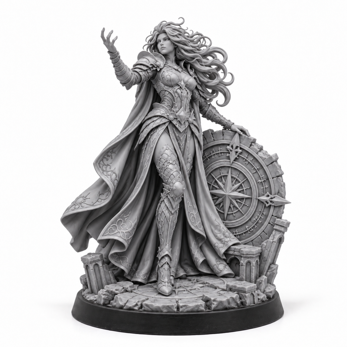Silke the Demiurge new pose grey resin miniature